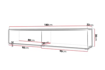 Tv-skåp Lourmais 180 cm Vit LED - Vit - Möbler - TV- & Mediamöbler - TV-skåp