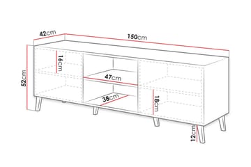 Tv-skåp Melesse 150 cm - Vit - Möbler - TV- & Mediamöbler - TV-skåp