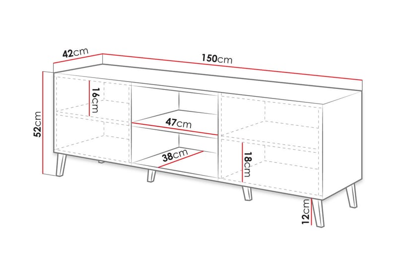 Tv-skåp Melesse 150 cm - Vit - Möbler - TV- & Mediamöbler - TV-skåp