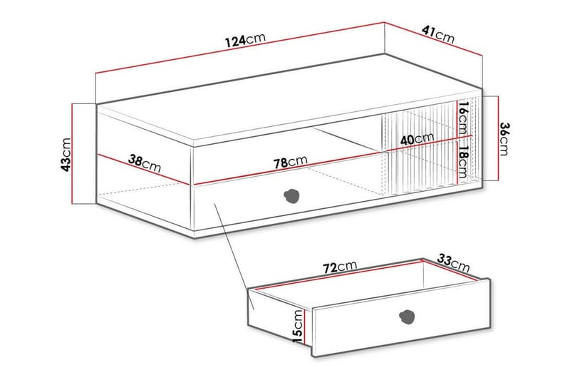 Tv-skåp Rosehall 124 cm - Svart - Möbler - TV- & Mediamöbler - TV-skåp