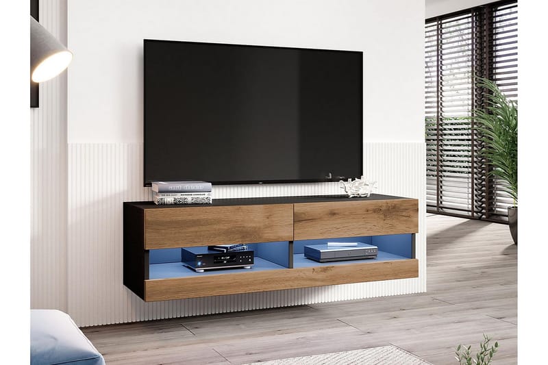 Tv-skåp Veria 180 cm - Natur/Svart - TV-skåp