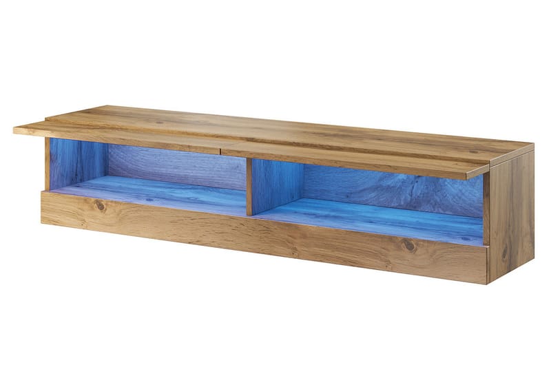 Tv-skåp Veria 180 cm Vit LED - Natur/Svart - Möbler - TV- & Mediamöbler - TV-skåp