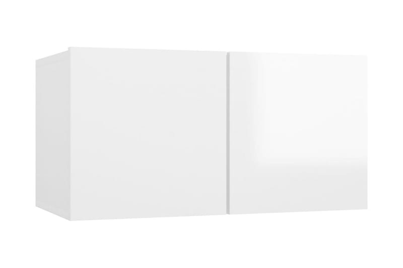 Väggmonterad TV-skåp vit högglans 60x30x30 cm - Vit - TV-skåp