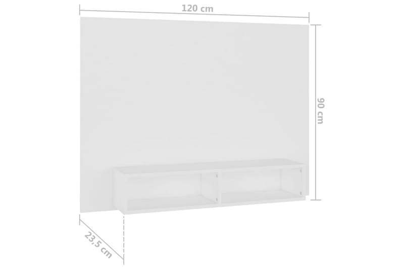 Väggmonterat tv-skåp vit 120x23,5x90 cm spånskiva - Vit - TV-skåp