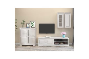 Väggenhet Cubrix Set om 4 Vit/Lack - Vit/Lack - Möbler - TV- & Mediamöbler - TV-möbelset