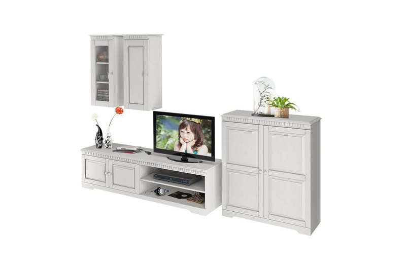 Väggenhet Cubrix Set om 4 Vit/Lack - Vit/Lack - Möbler - TV- & Mediamöbler - TV-möbelset