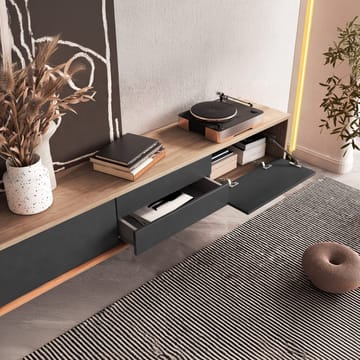 Vägghängd TV-bänk Frida 2 luckor med 2 lådor upp - Antracit - Möbler - TV- & Mediamöbler - TV bänk & mediabänk