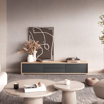 Vägghängd TV-bänk Frida 2 luckor med 2 lådor upp - Antracit - Möbler - TV- & Mediamöbler - TV bänk & mediabänk