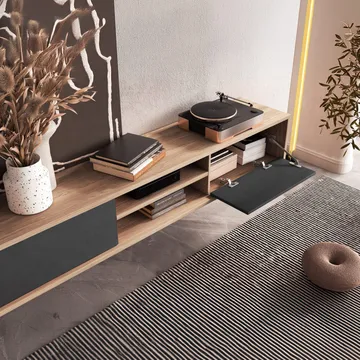 Vägghängd TV-bänk Frida 2 luckor upp - Antracit - Möbler - TV- & Mediamöbler - TV bänk & mediabänk