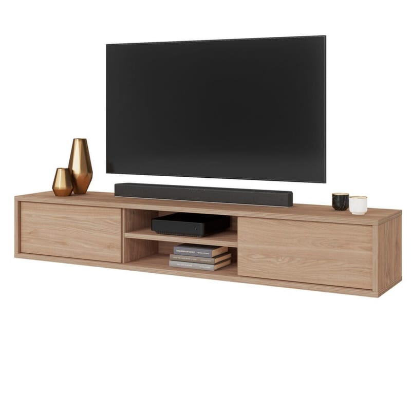 Vägghängd TV-bänk Frida 2 luckor upp - Oljad Ek - Möbler - TV- & Mediamöbler - TV bänk & mediabänk