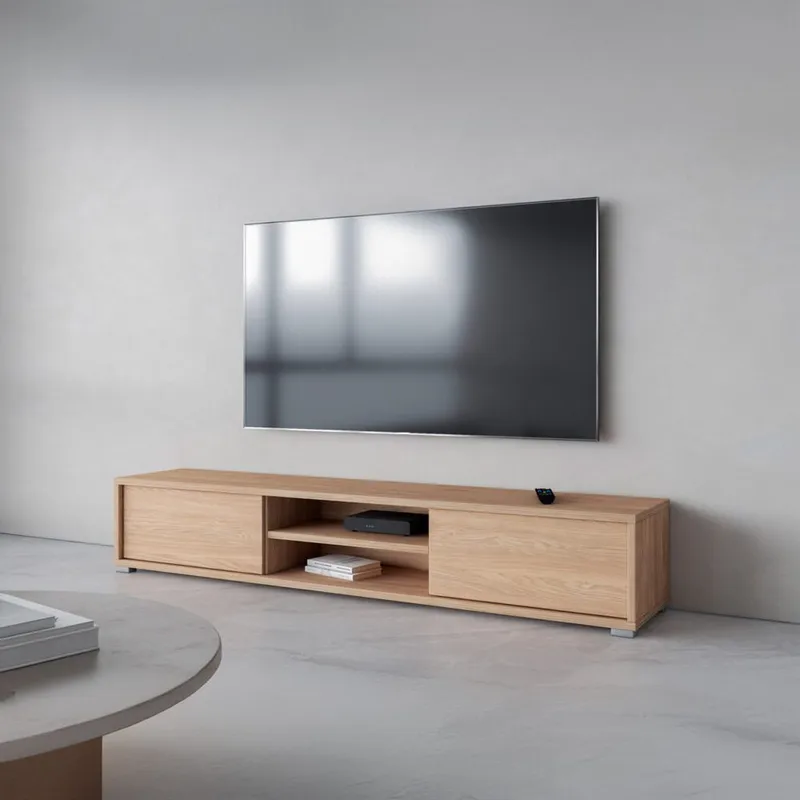 Vägghängd TV-bänk Frida 2 luckor upp - Oljad Ek - Möbler - TV- & Mediamöbler - TV bänk & mediabänk