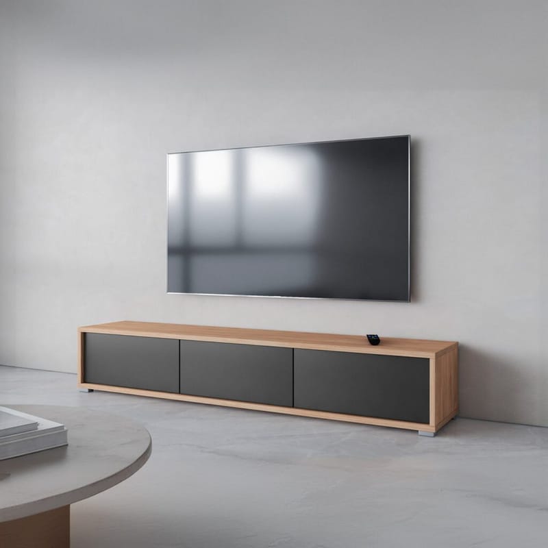 Vägghängd TV-bänk Frida 3 luckor upp - Antracit - Möbler - TV- & Mediamöbler - TV bänk & mediabänk