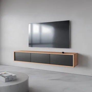 Vägghängd TV-bänk Frida 3 luckor upp - Antracit - Möbler - TV- & Mediamöbler - TV bänk & mediabänk