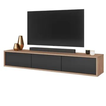 Vägghängd TV-bänk Frida 3 luckor upp - Antracit - Möbler - TV- & Mediamöbler - TV bänk & mediabänk