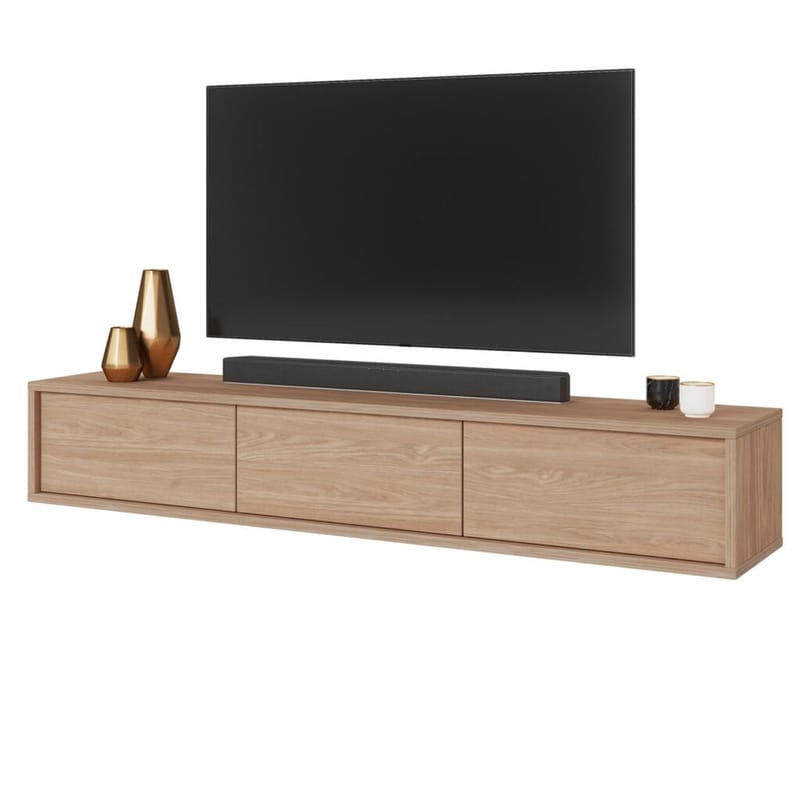 Vägghängd TV-bänk Frida 3 luckor upp - Oljad Ek - Möbler - TV- & Mediamöbler - TV bänk & mediabänk