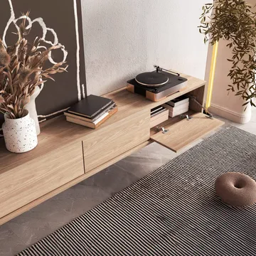 Vägghängd TV-bänk Frida 3 luckor upp - Oljad Ek - Möbler - TV- & Mediamöbler - TV bänk & mediabänk