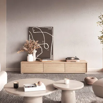 Vägghängd TV-bänk Frida 3 luckor upp - Oljad Ek - Möbler - TV- & Mediamöbler - TV bänk & mediabänk