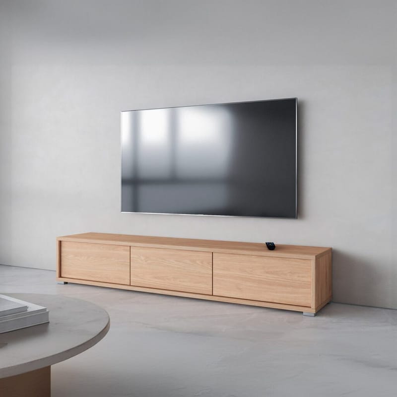Vägghängd TV-bänk Frida 3 luckor upp - Oljad Ek - Möbler - TV- & Mediamöbler - TV bänk & mediabänk