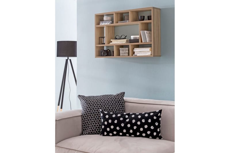 Vägghylla Wohnling melaminbelagd spånskiva, bokförvaring, väggmonterad, modern stil Sonoma - Sonoma - Förvaring - Hylla - Vägghylla