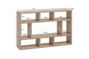 Vägghylla Wohnling melaminbelagd spånskiva, bokförvaring, väggmonterad, modern stil Sonoma - Sonoma - Förvaring - Hylla - Vägghylla