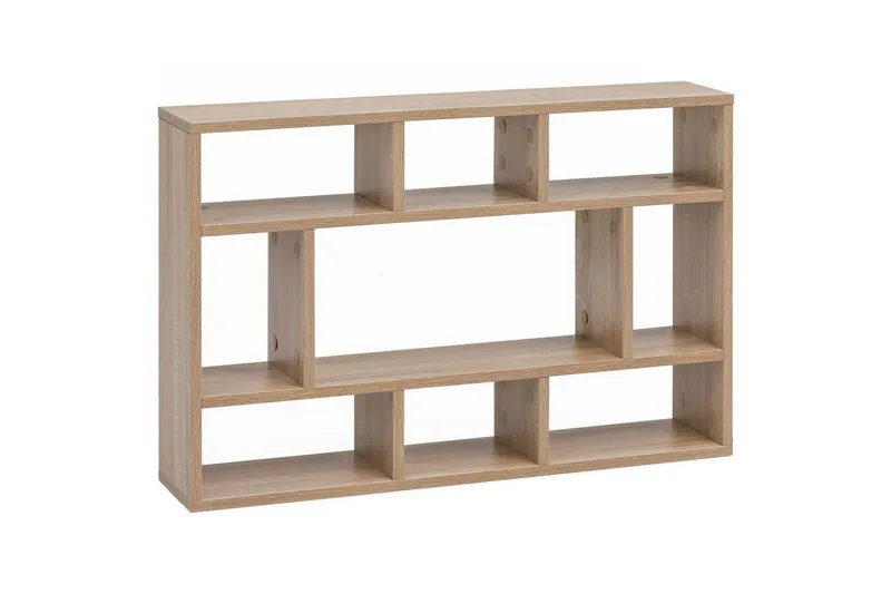 Vägghylla Wohnling melaminbelagd spånskiva, bokförvaring, väggmonterad, modern stil Sonoma, Sonoma