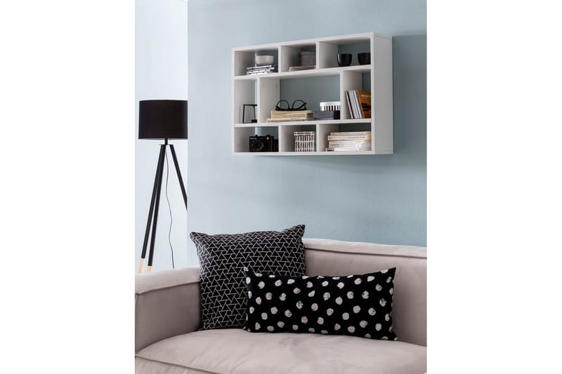 Vägghylla Wohnling melaminbelagd spånskiva, bokförvaring, väggmonterad, modern stil Vit - Vit - Förvaring - Hylla - Vägghylla