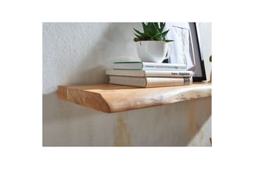 Vägghylla Wohnling träkant, massivt trä, flytande hylla, lantlig stil 100 cm - 100 cm - Möbler - TV- & Mediamöbler - TV-hylla