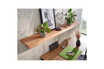 Vägghylla Wohnling träkant, massivt trä, flytande hylla, lantlig stil 140 cm - 140 cm - Möbler - TV- & Mediamöbler - TV-hylla