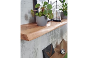 Vägghylla Wohnling träkant, massivt trä, flytande hylla, lantlig stil 140 cm - 140 cm - Möbler - TV- & Mediamöbler - TV-hylla