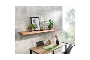 Vägghylla Wohnling träkant, massivt trä, flytande hylla, lantlig stil 160 cm - 160 cm - Möbler - TV- & Mediamöbler - TV-hylla