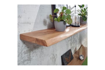 Vägghylla Wohnling träkant, massivt trä, flytande hylla, lantlig stil 160 cm - 160 cm - Möbler - TV- & Mediamöbler - TV-hylla