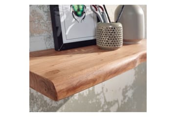Vägghylla Wohnling träkant, massivt trä, flytande hylla, lantlig stil 40 cm - 40 cm - Möbler - TV- & Mediamöbler - TV-hylla