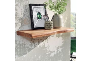 Vägghylla Wohnling träkant, massivt trä, flytande hylla, lantlig stil 60 cm - 60 cm - Möbler - TV- & Mediamöbler - TV-hylla
