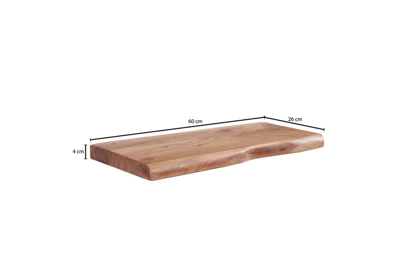 Vägghylla Wohnling träkant, massivt trä, flytande hylla, lantlig stil 60 cm - 60 cm - Möbler - TV- & Mediamöbler - TV-hylla