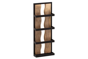 Vägghylla Wohnling Träkant Solid Trä Metallram med 4 Hyllor Industriell - Förvaring - Hylla - Vägghylla