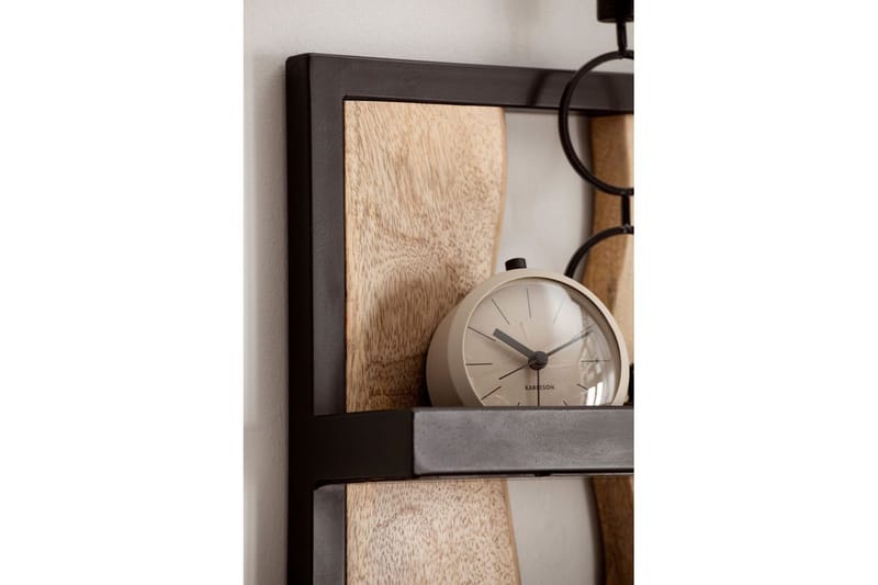 Vägghylla Wohnling Träkant Solid Trä Metallram med 4 Hyllor Industriell - Förvaring - Hylla - Vägghylla