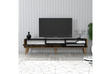 Valensiya Tv-bänk 180 cm - Valnöt/Svart/Marmor - Möbler - TV- & Mediamöbler - TV bänk & mediabänk