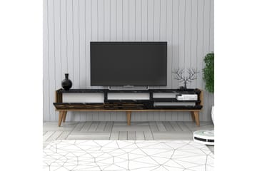 Valensiya Tv-bänk 180 cm - Valnöt/Svart/Marmor - Möbler - TV- & Mediamöbler - TV bänk & mediabänk