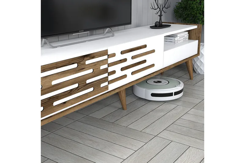 Valensiya Tv-bänk 180 cm - Valnöt/Vit - Möbler - TV- & Mediamöbler - TV bänk & mediabänk