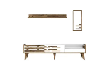 Valensiya Tv-bänk 180 cm - Valnöt/Vit - Möbler - TV- & Mediamöbler - TV bänk & mediabänk