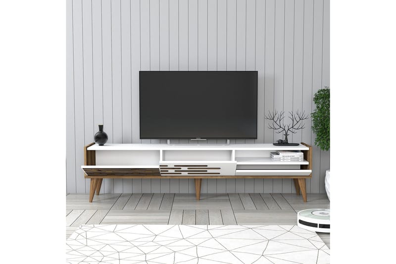 Valensiya Tv-bänk 180 cm - Valnöt/Vit - Möbler - TV- & Mediamöbler - TV bänk & mediabänk