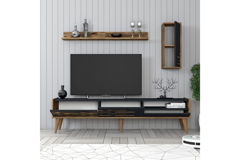 Valensiya Tv-skåp 180 cm - Valnöt/Antracit - Möbler - TV- & Mediamöbler - TV-möbelset