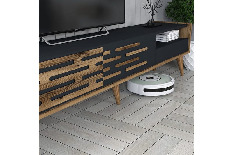 Valensiya Tv-skåp 180 cm - Valnöt/Antracit - Möbler - TV- & Mediamöbler - TV-skåp