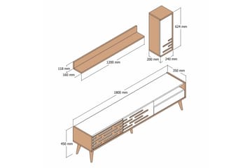 Valensiya Tv-skåp 180 cm - Valnöt/Antracit - Möbler - TV- & Mediamöbler - TV-möbelset