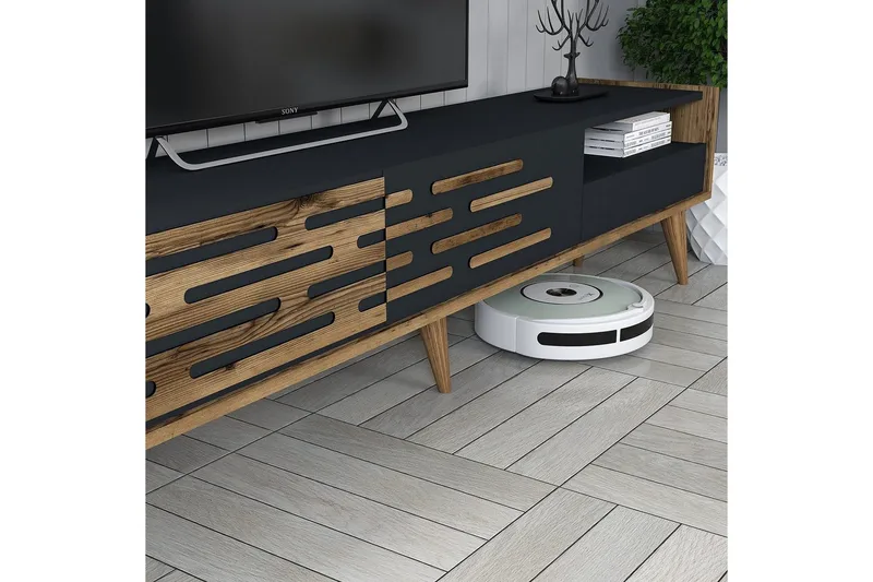 Valensiya Tv-skåp 180 cm - Valnöt/Antracit - Möbler - TV- & Mediamöbler - TV-skåp