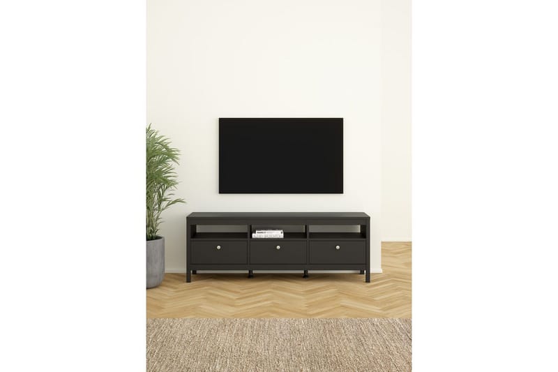 Vallvidera Tv-bänk 151,4 cm - Svart - Möbler - TV- & Mediamöbler - TV bänk & mediabänk