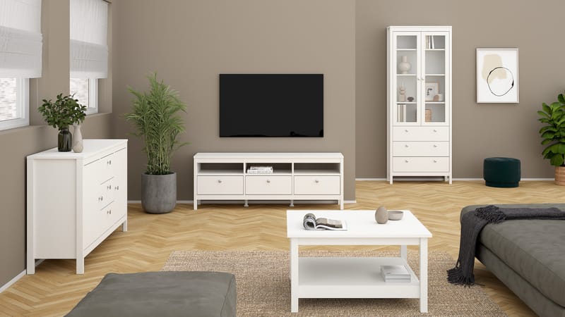 Vallvidera TV-bänk med 3 lådor 151 cm - Möbler - TV- & Mediamöbler - TV bänk & mediabänk