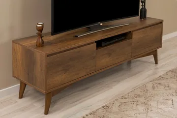 Valsot Golvstående TV Bänk 170 cm med Förvaring i Valnöt - Brun - Möbler - TV- & Mediamöbler - TV bänk & mediabänk