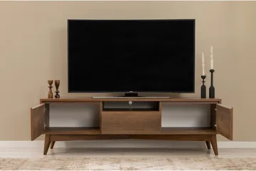 Valsot Golvstående TV Bänk 170 cm med Förvaring i Valnöt - Brun - Möbler - TV- & Mediamöbler - TV bänk & mediabänk
