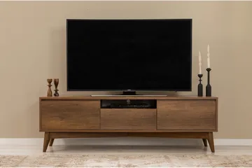 Valsot Golvstående TV Bänk 170 cm med Förvaring i Valnöt - Brun - Möbler - TV- & Mediamöbler - TV bänk & mediabänk